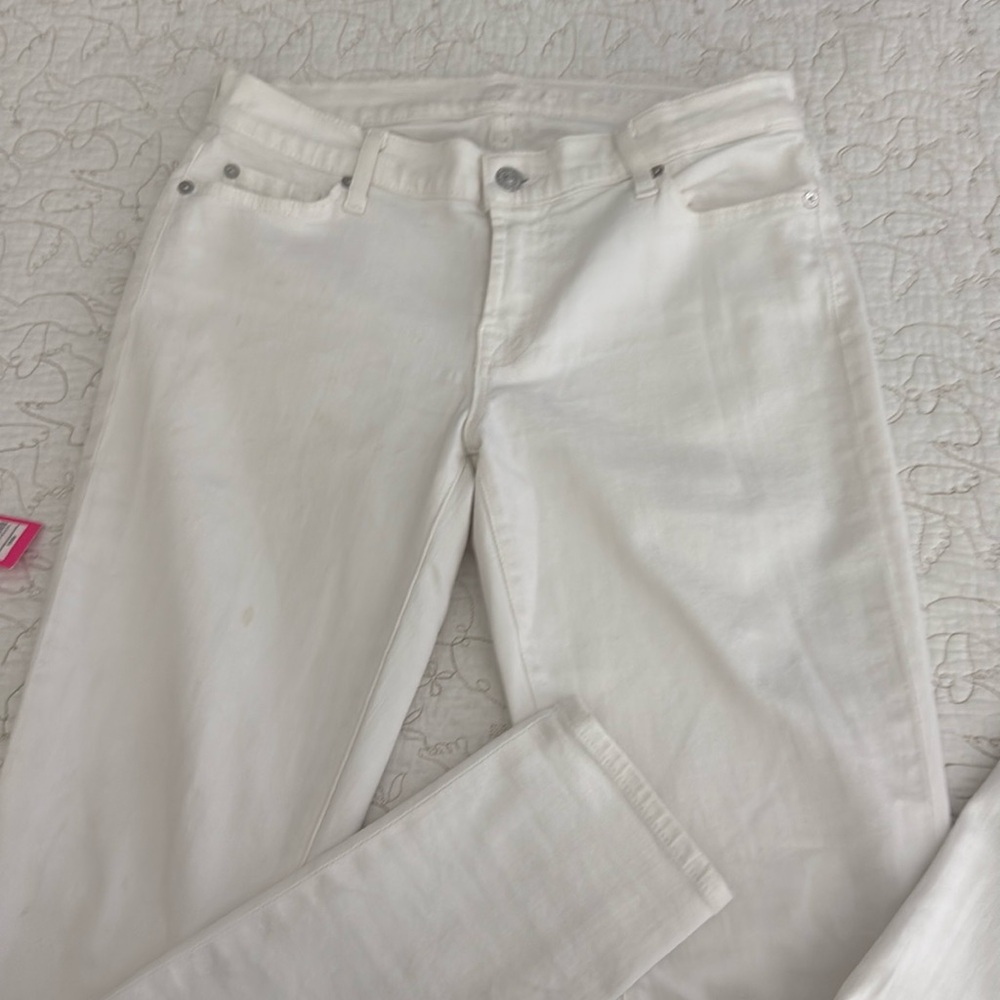 7 For All Mankind Jeans White Kimmie Straight Leg Fitted